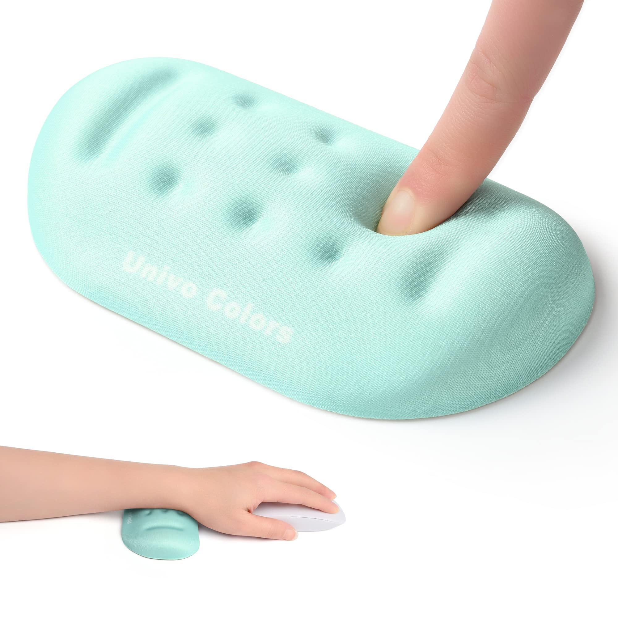 Turquoise Green Superfine Memory Foam Ergonomic Wrist Rest - Soft Gel Mouse Pad with Wrist Support for Gaming, Office & Computer Use - Comfortable for Long Hours of Typing and Mouse Work