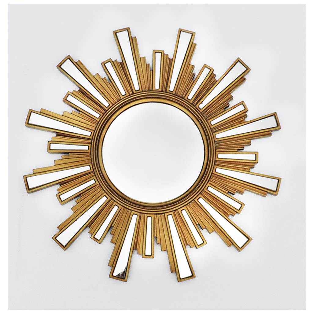 Vintage Sunflower Wall Mirror - American Retro Round Art Mirror with 3D Textured Frame, Hand-Polished & Shatterproof for Living Room, Bedroom, or Entryway Decor