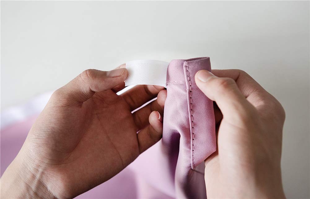 BOYOUTH Solid Color No-Hole Hook & Loop Fastener Blackout Curtains - 35 x 59 Inches, Purple, 1 Panel for Bedroom, Living Room, Study | Perfect for Small Windows, Light Blocking & Privacy Protection