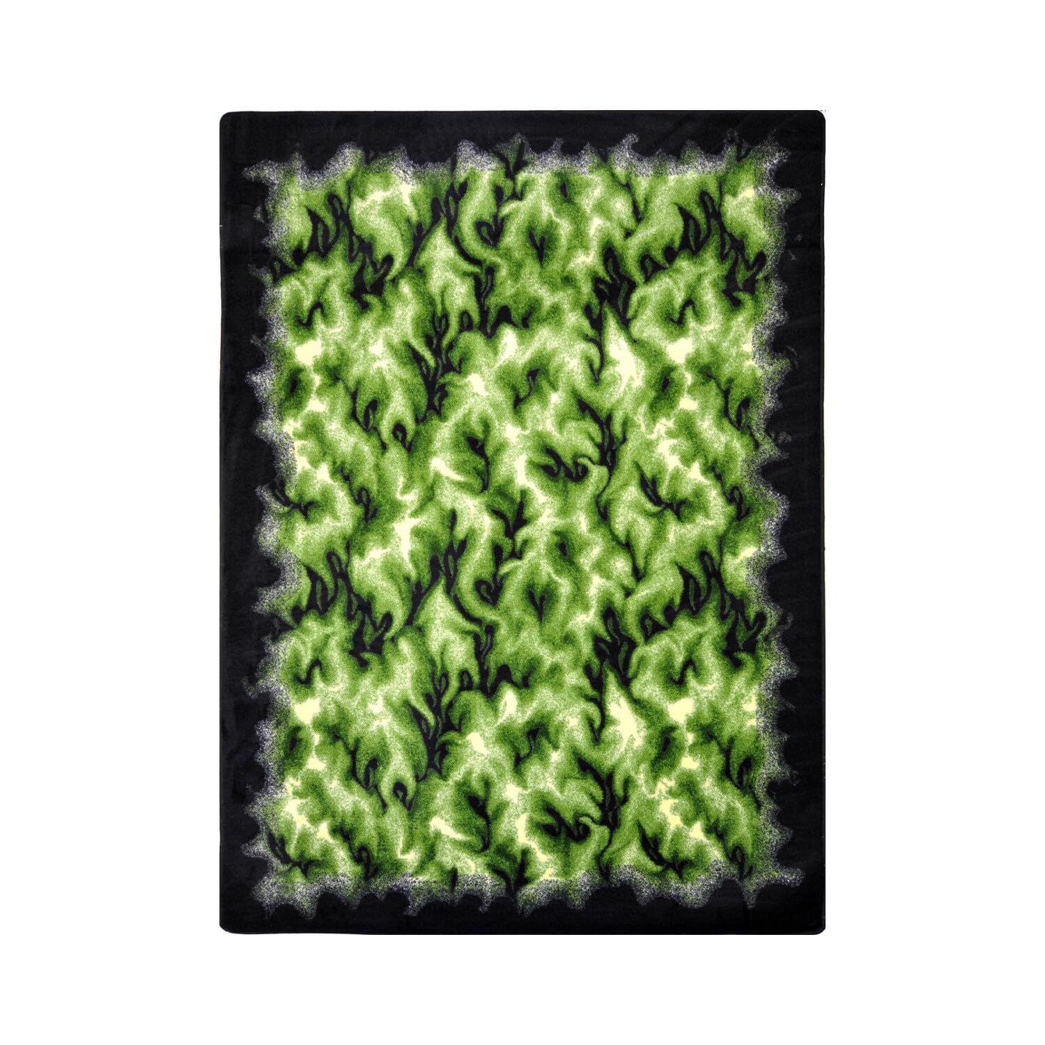 Joy Carpets Kaleidoscope Inferno Whimsical Area Rugs - Green Modern Abstract Design Non-Slip Living Room Rug for Home Decor & Kids Play Area