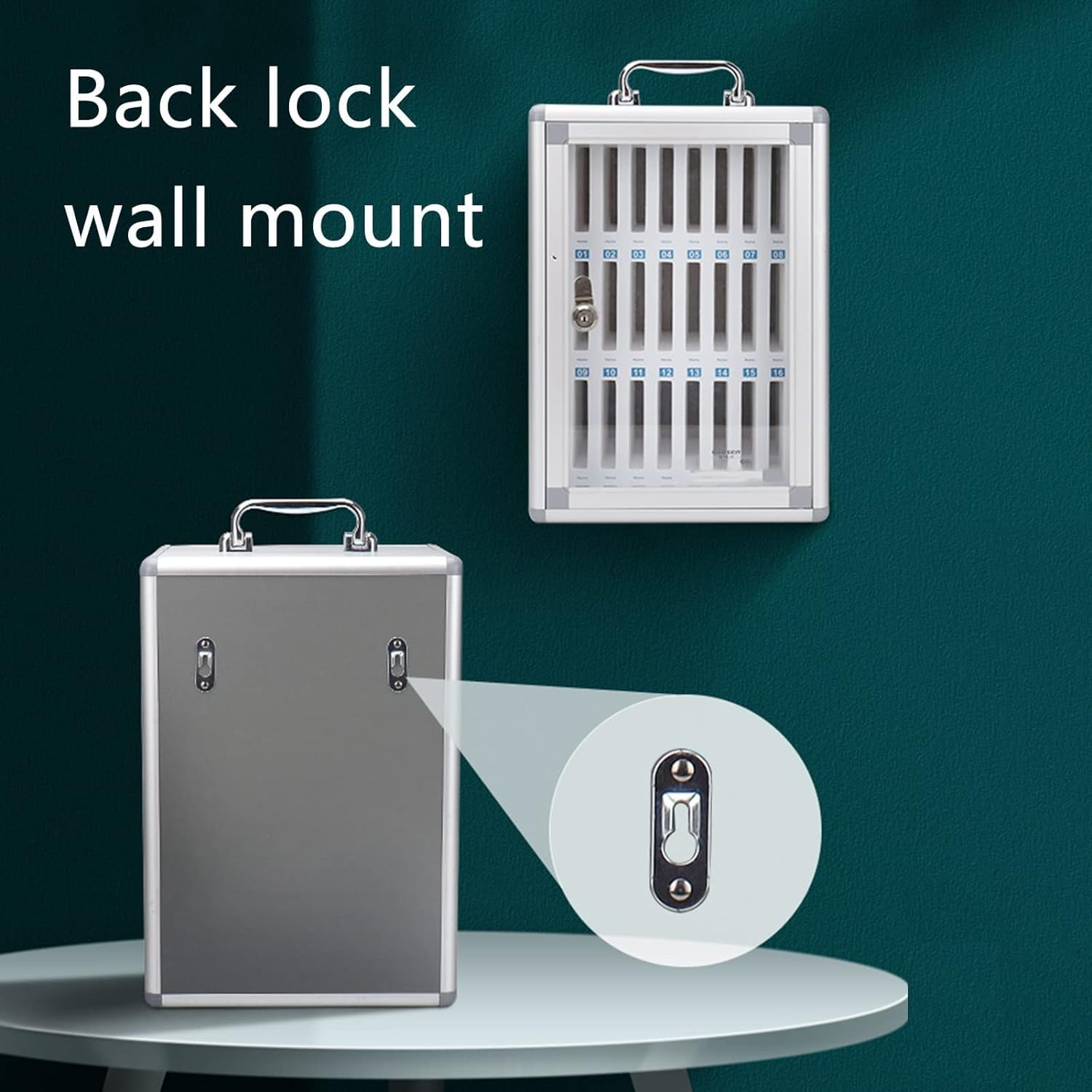 Wall Mounted Phone Storage Cabinet with Lock for Classroom - 24 Bits