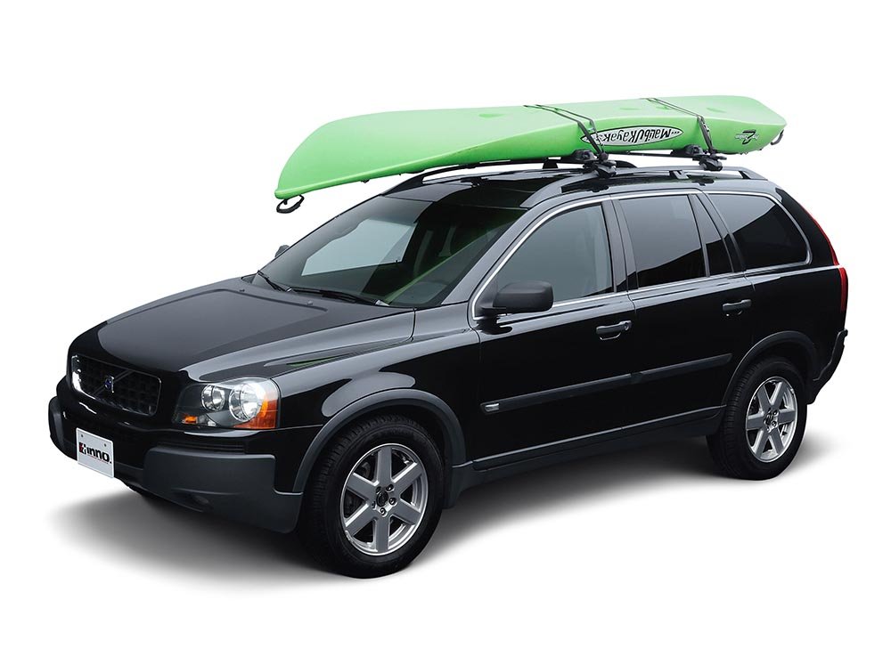 INNO INA452 Universal Kayak Roof Rack Carrier - Padded Cradle Mount for Secure Transport (Black) - Perfect for SUVs, Trucks & Outdoor Adventures