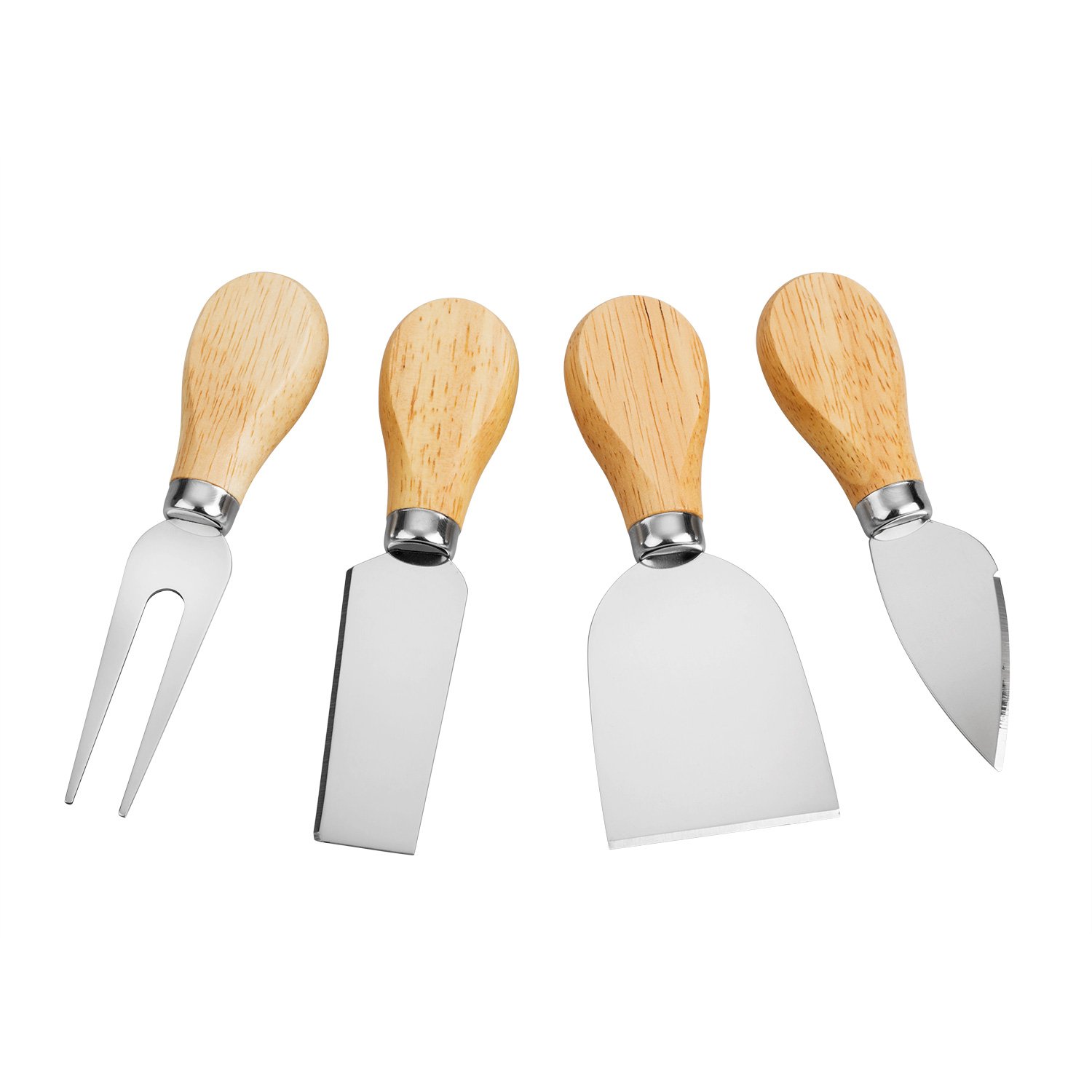 Premium 4-Piece Stainless Steel Cheese Knife Set - Cheese Knife, Fork, Slicer & Butter Knife - Perfect for Charcuterie Boards, Wine Pairings & Cheese Tasting Parties - Elegant Cheese Tools for Entertaining & Gourmet Food Presentation
