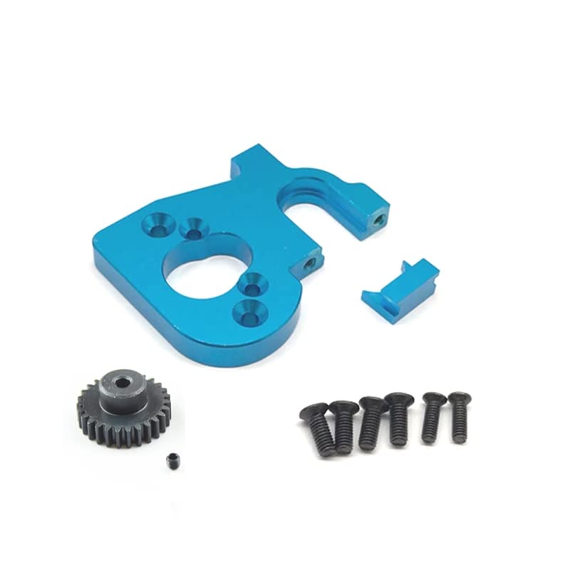 Upgrade RC Car Motor Mount Holder with Motor Gear for Wltoys 144001 124019 124018 - High Performance Spare Parts & Accessories (Blue) - Perfect for Off-Road Racing and DIY RC Car Upgrades