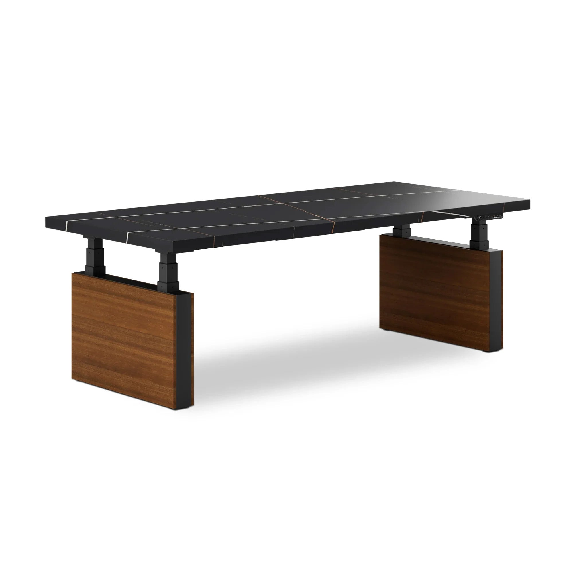 Zen Pro Series 87/72 Executive Standing Desk with Cabinets Set - Heated Sintered Stone Top | Adjustable Height Office Desk for Home & Workspace | Perfect for Remote Work & Modern Office Setup