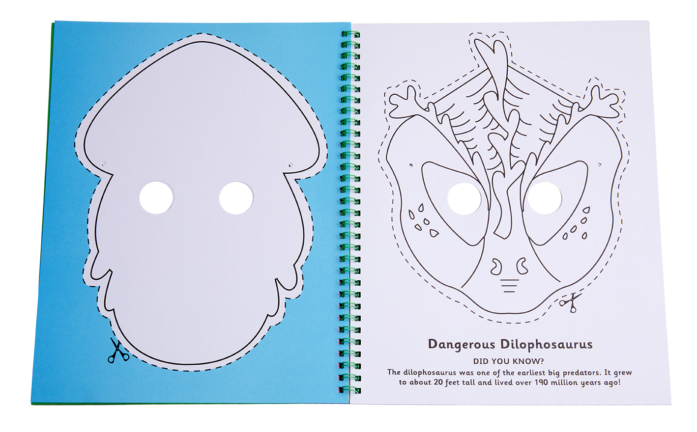 Dinosaur Color & Cut Masks for Kids - Fun DIY Craft Activity for Parties, School Projects & Creative Play