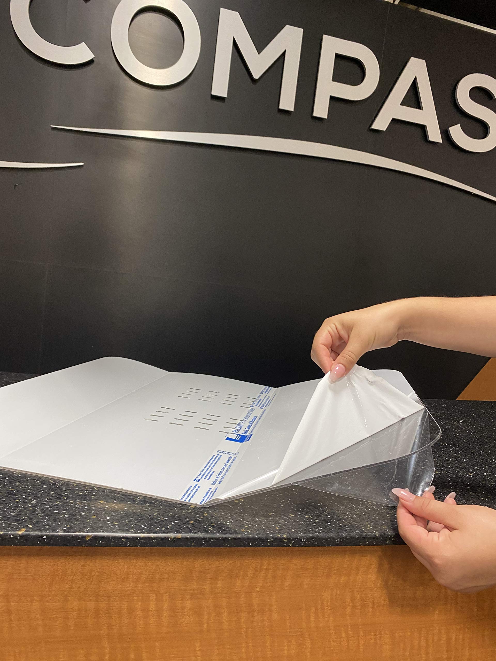 Extra Large Sneeze Guard Partition - 1 Piece Clear Protective Screen for Countertop, Desk & Food Service - Ideal for Restaurants, Offices & Retail Spaces