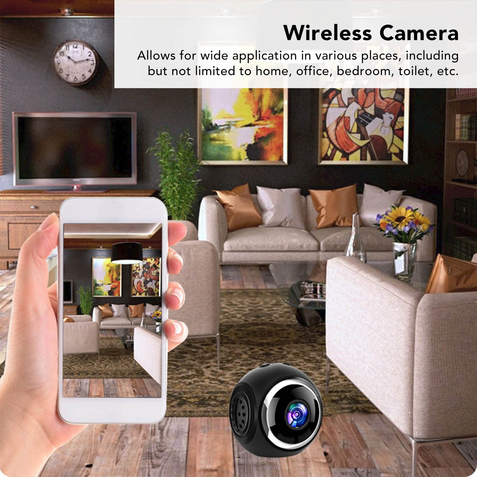 1080P Indoor Wireless Security Camera - Mini ABS Home Surveillance Camera for Baby Monitor, Pet Monitoring & Night Vision (Ideal for Home, Office, Nursery)