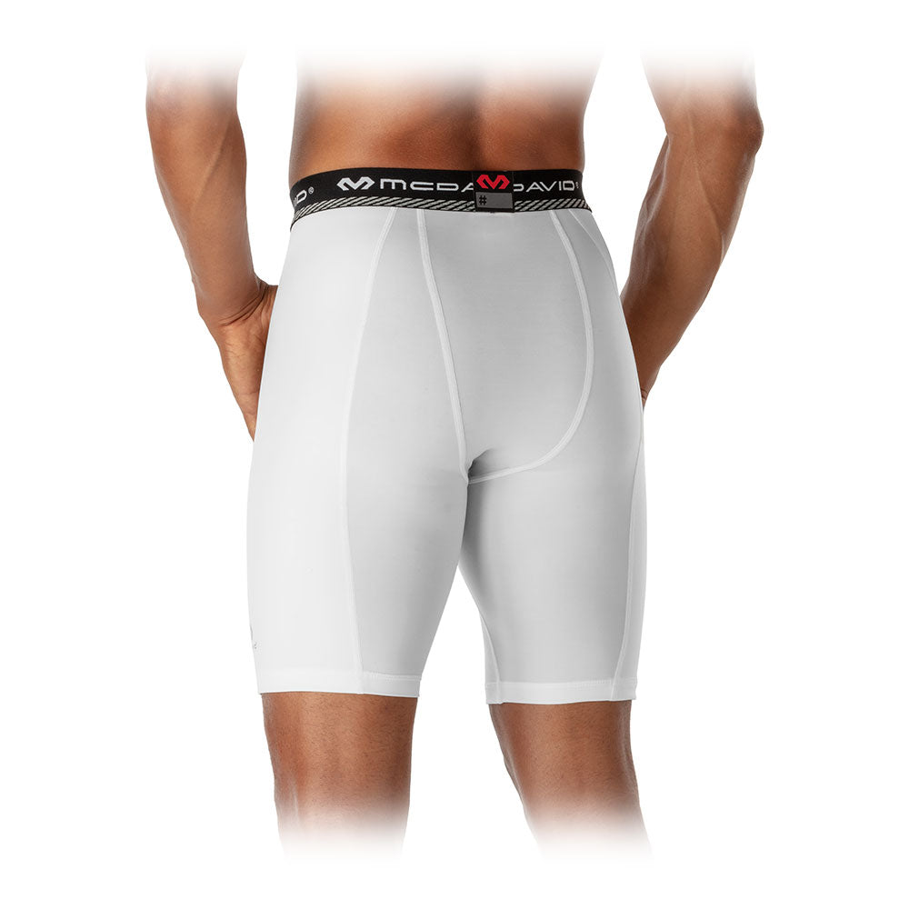 Men's Double Compression Sliding Shorts with Cup Pocket - Moisture Wicking Workout Shorts for Running, Gym & Sports Training