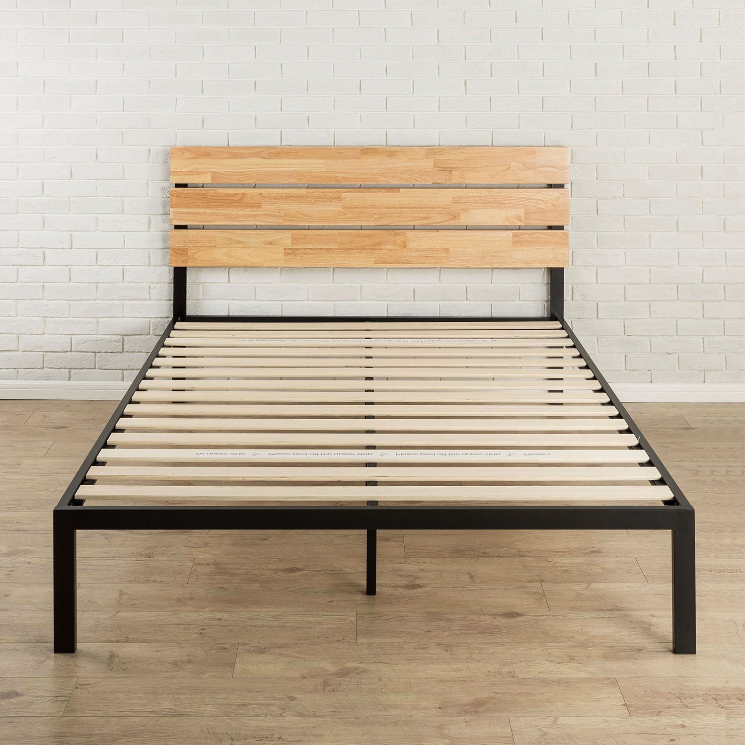 Full Size Metal Platform Bed Frame with Wood Slats & Headboard - Sturdy Support for Mattress, Easy Assembly, Modern Bedroom Furniture for Home, Apartment, Dorm (Queen/King Size Available)