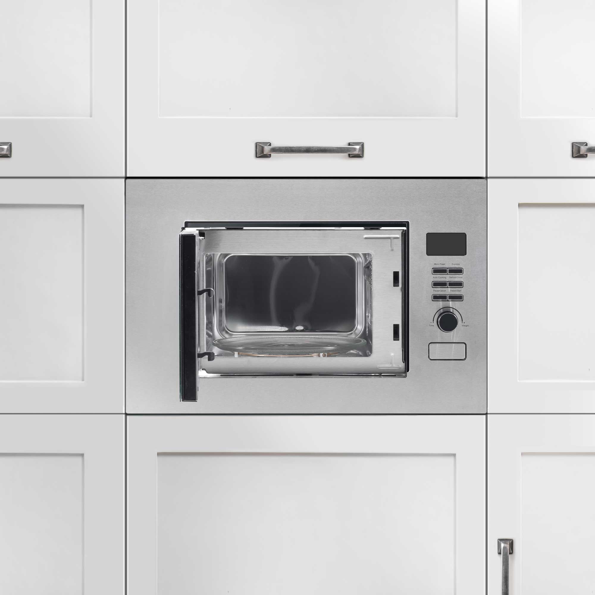 Baridi 20L Built-in Microwave Oven - 800W Stainless Steel Countertop Microwave with 10 Power Levels - Perfect for Small Kitchens, Dorms & Offices (Model DH196)