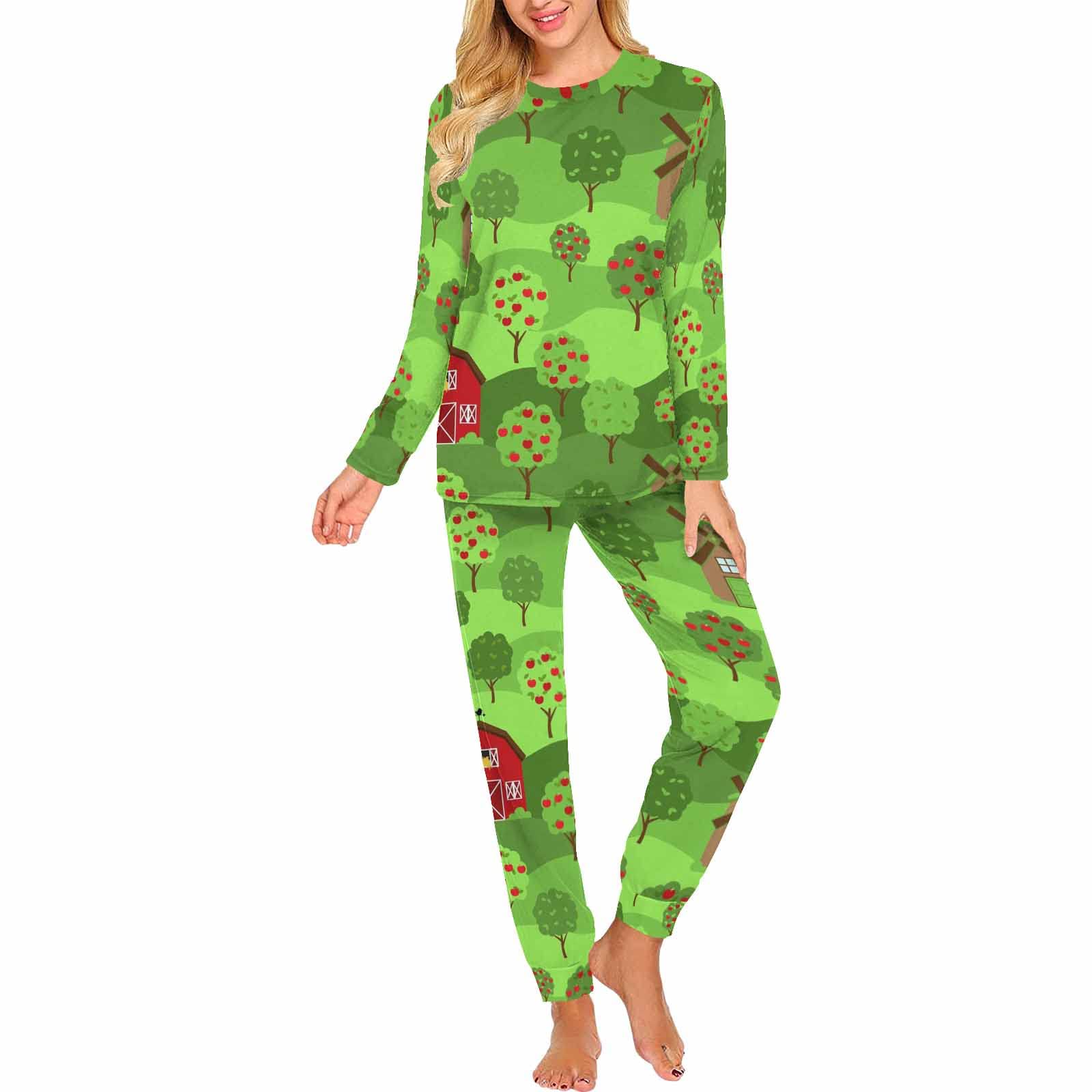 InterestPrint Women's 2-Piece Fortune Tree Pajama Set - Soft Sweatshirt & Jogger Pants for Sleepwear & Lounge Wear - Perfect for Relaxing at Home, Gift for Her