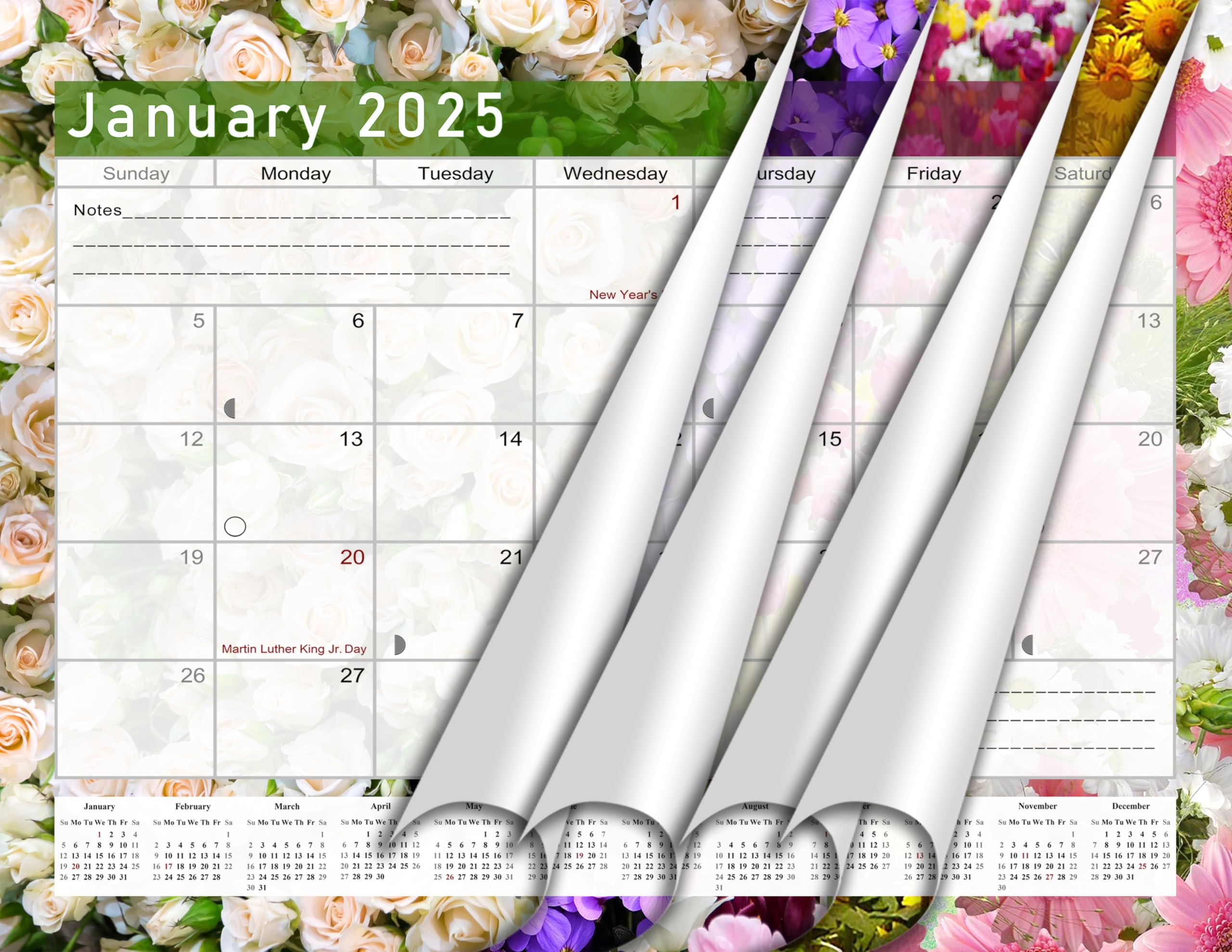 2024-2025 18-Month Spiral Bound Wall & Desk Calendar Planner - Monthly Organizer for Office, Home & School (Edition #023) - Perfect for Scheduling, Goal Tracking & Productivity