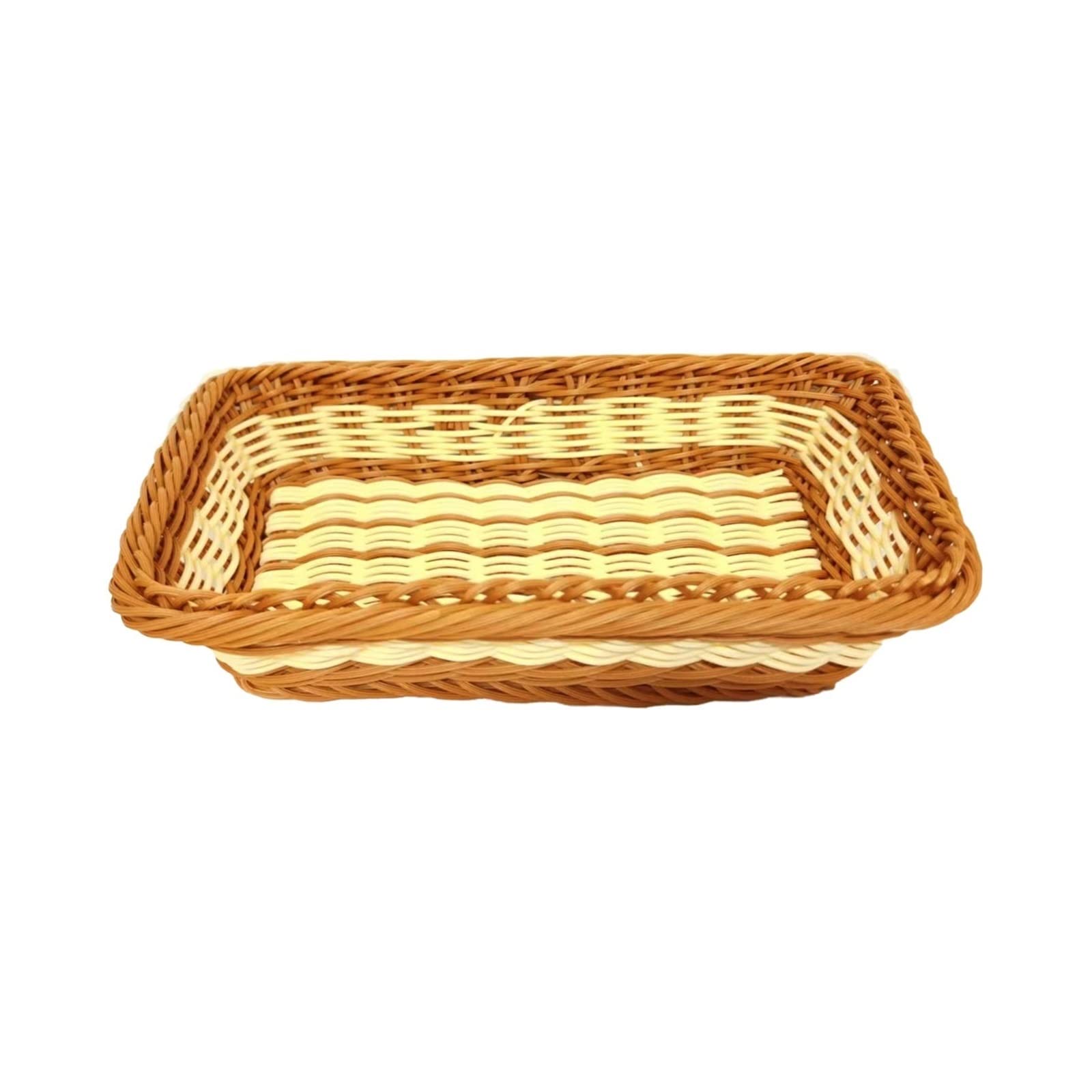 Plastic Wicker Bread Basket - Waterproof Fruit Basket for Home, Supermarket & Hotel Display - Handmade Storage Basket for Produce & Groceries - Perfect for Kitchen, Dining & Retail Use