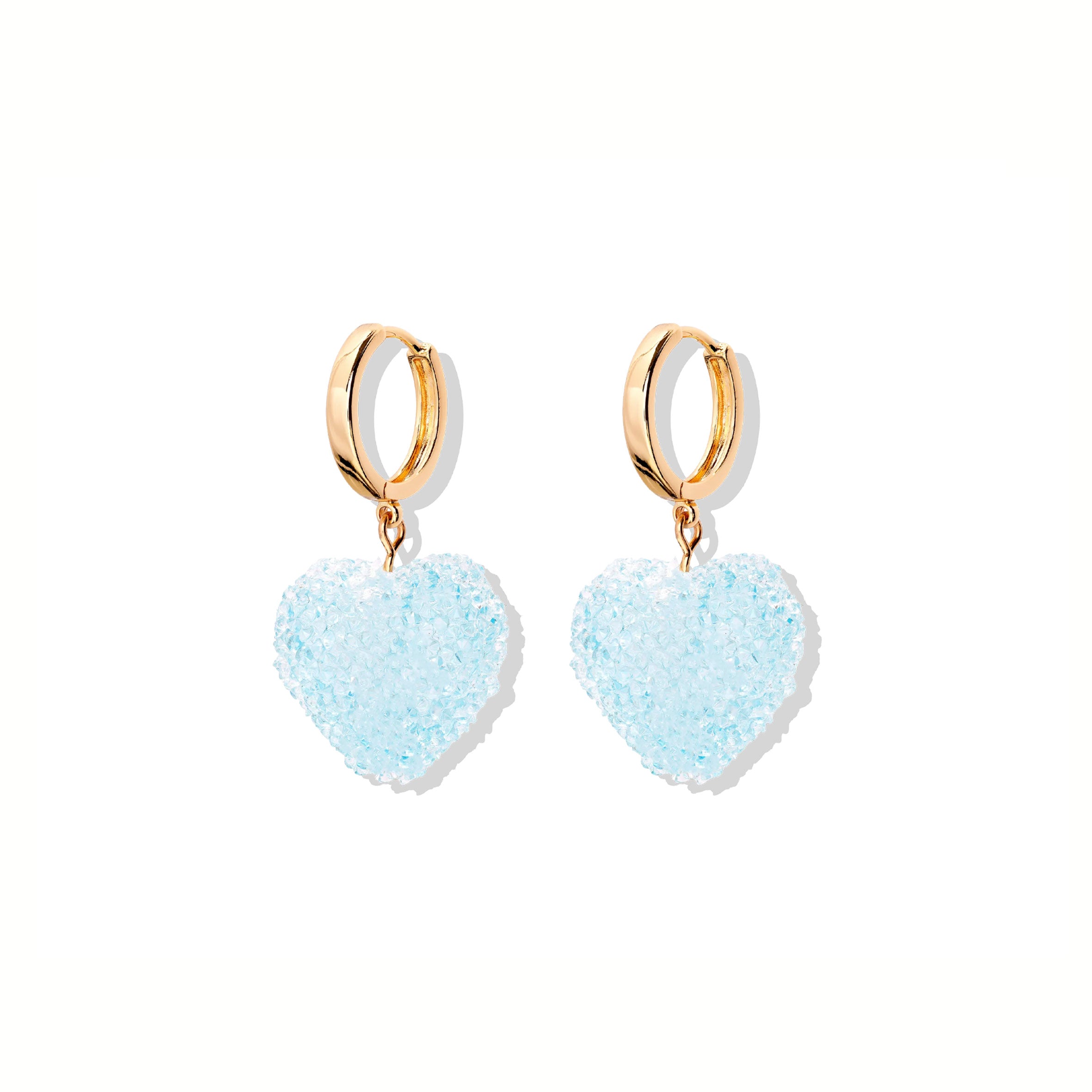 Baby Blue Jelly Heart Hoops Earrings for Women - Lightweight Soft Plastic Dangle Earrings for Everyday Wear, Parties & Gifts