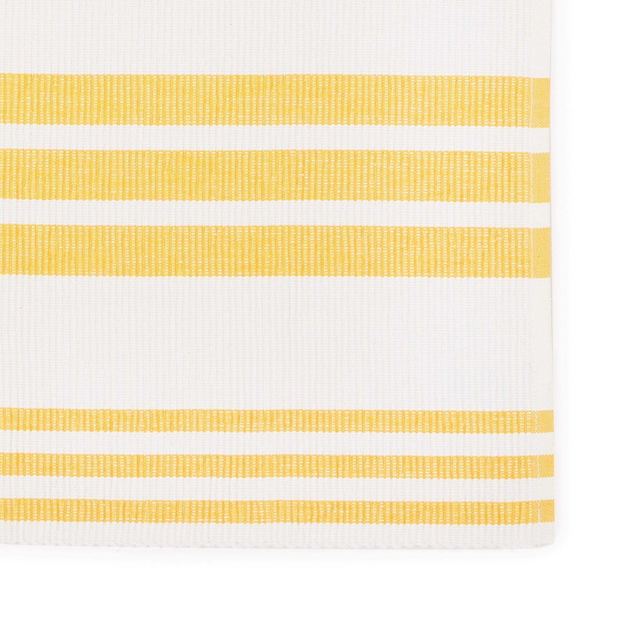 REDEARTH Yarn Dyed Ribbed Woven Cotton Placemats Set of 6 - 100% Cotton Table Linen for Dining Table, Coffee Table, Console & Dresser (14x20 Inches, Mustard) | Perfect for Holiday Dinners, Family Gatherings & Home Decor