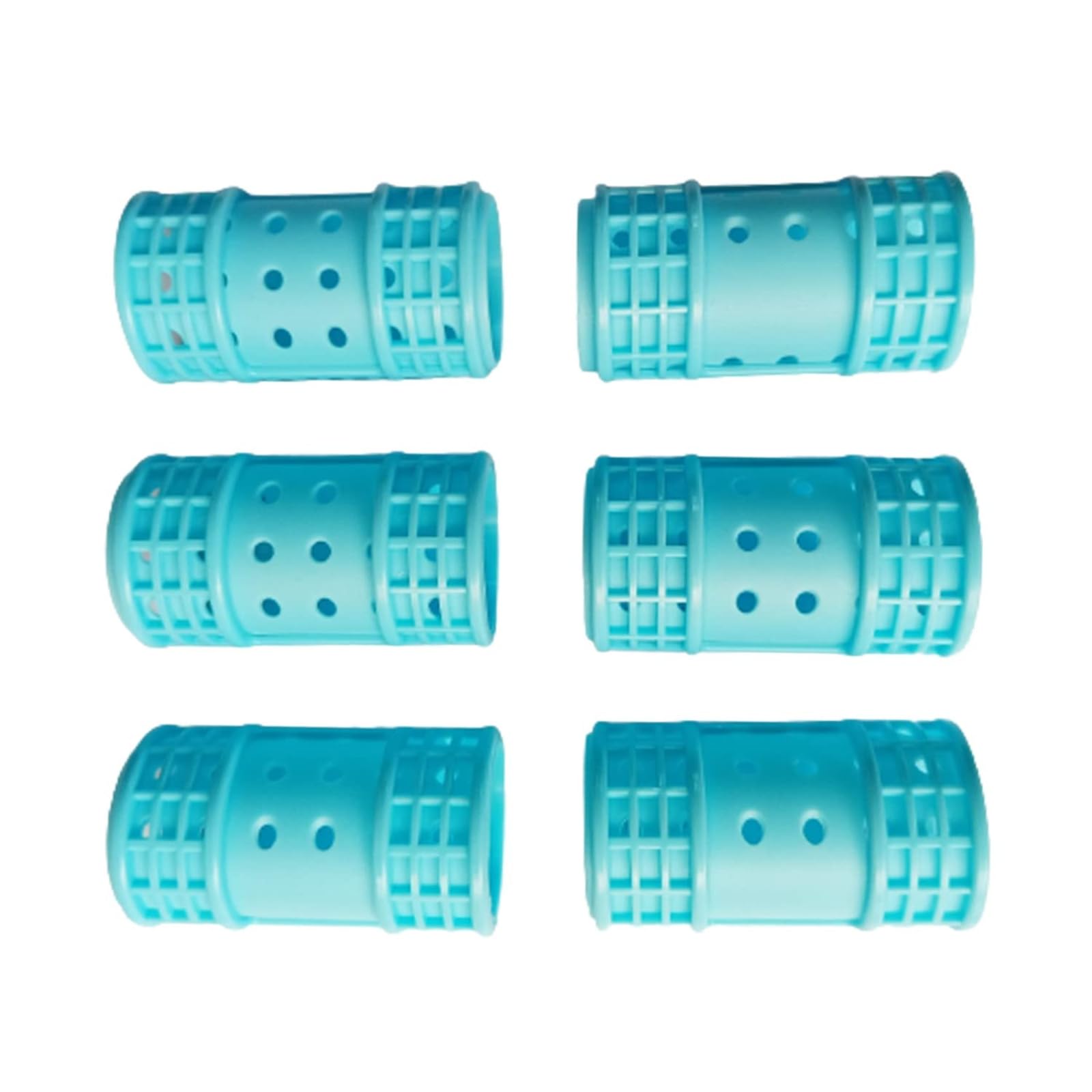 Professional Magnetic Snap-On Hair Rollers - 6 Pack Blue Plastic Curlers for Women & Girls - Perfect for Salon Styling, Home Use & DIY Hairstyles