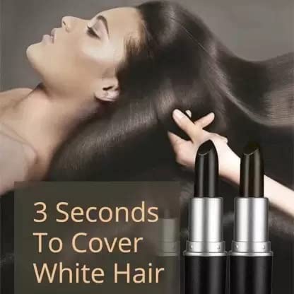 Natural Plant-Based Temporary Hair Dye Pencil - Lipstick-Shaped Root Touch-Up for Gray Hair Coverage, Quick & Easy One-Time Use - Perfect for Travel, Parties, and Everyday Hair Color Maintenance