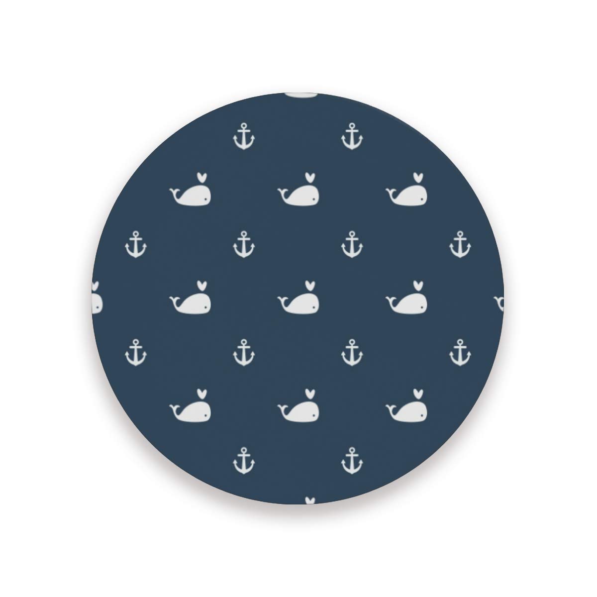 Whales Absorbent Ceramic Coasters Set of 4 - Heat Resistant Drink Coasters with Cork Base - Funny Home Decor & Perfect Housewarming Gift for Coffee & Wine Lovers - Ideal for Dining Table, Office Desk, and Party Use