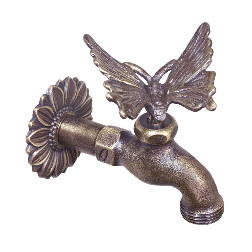 Solid Brass Butterfly Faucet - Vintage Style Bathroom Sink Faucet with Lever Handles, Perfect for Farmhouse, Cottage & Retro Home Decor