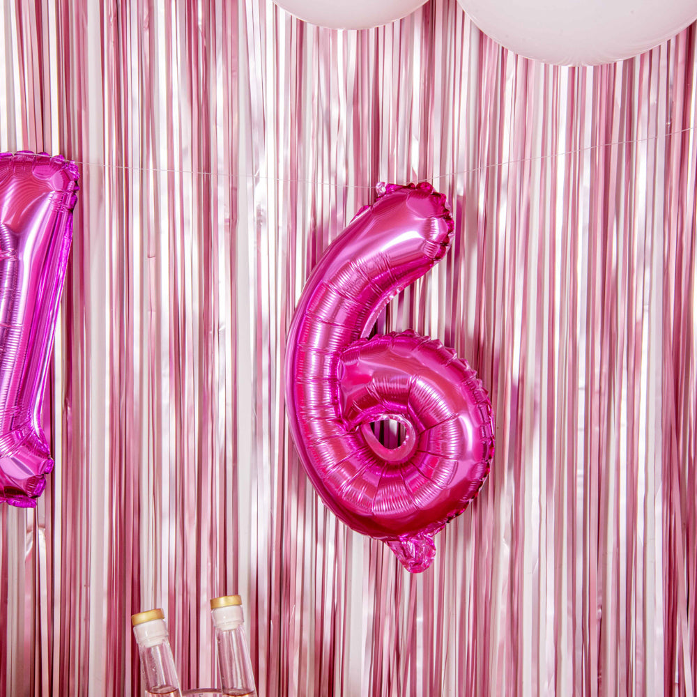 Balloonify Pink Mylar Number 6 Balloon - 16 Inch - 1 Count Box - Perfect for Birthday Parties, Baby Showers & Anniversary Celebrations