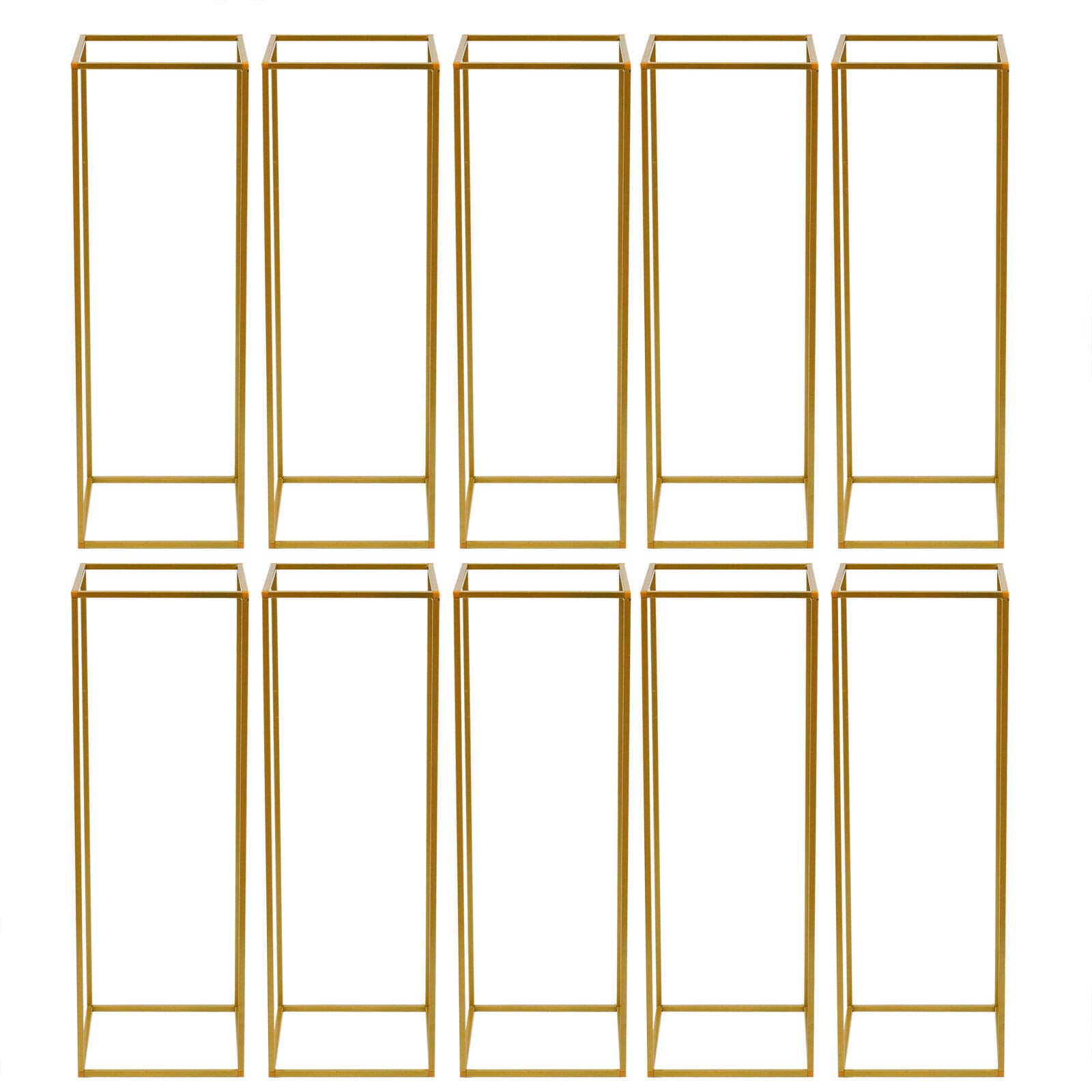 Modern Geometric Metal Flower Floor Vase Stand - 80cm Tall Wedding Centerpiece for Ceremony Aisle Decor, Reception Table Display & Photo Backdrop (Set of 10)