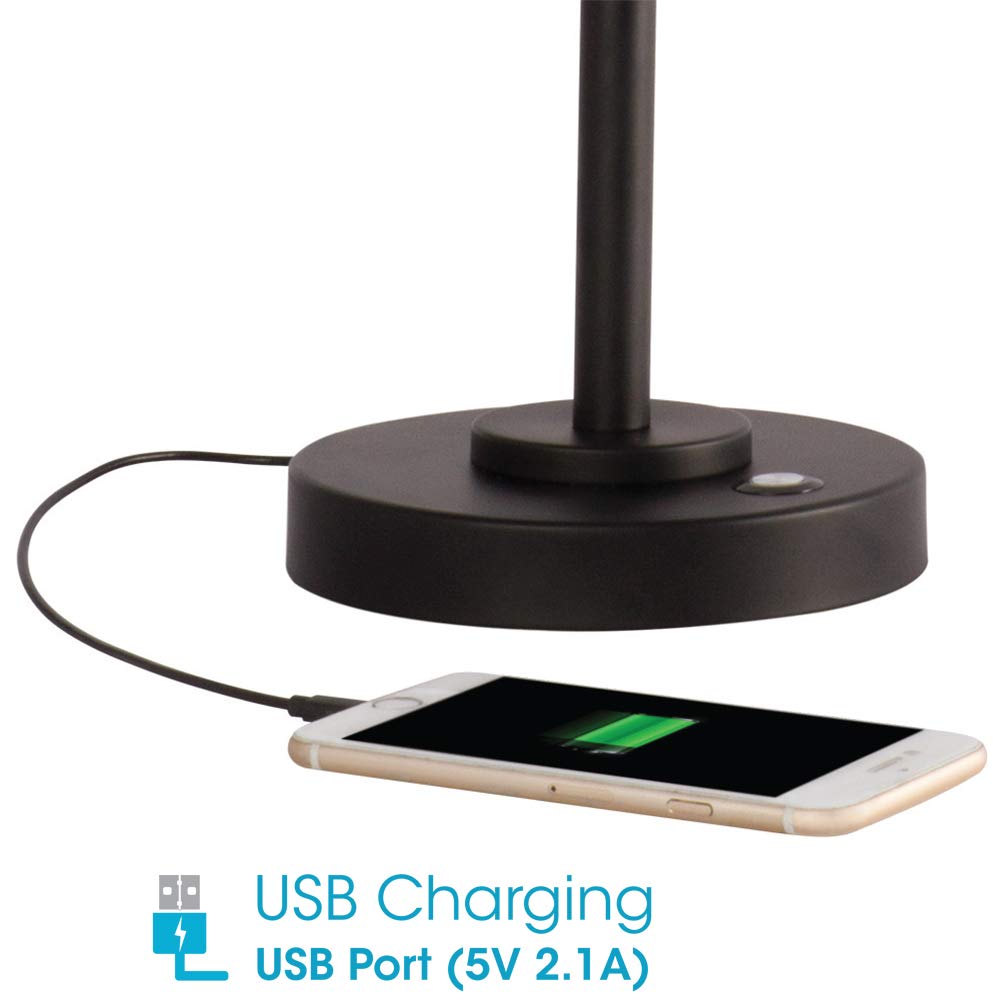 OttLite Balance LED Desk Lamp with USB Port - Adjustable Modern Task Light for Home Office, Reading & Studying - Energy Efficient Eye-Care Lighting Solution