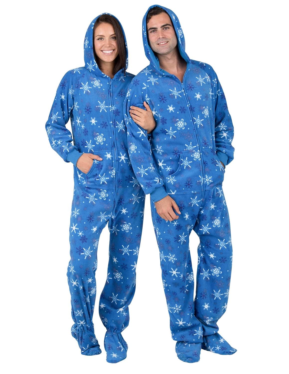 Cozy Adult Footed Pajamas - Fleece Hoodie Onesies for Men & Women | Warm One-Piece Pajama Jumpsuit | Unisex Winter Sleepwear for Cold Nights & Lounge Wear at Home