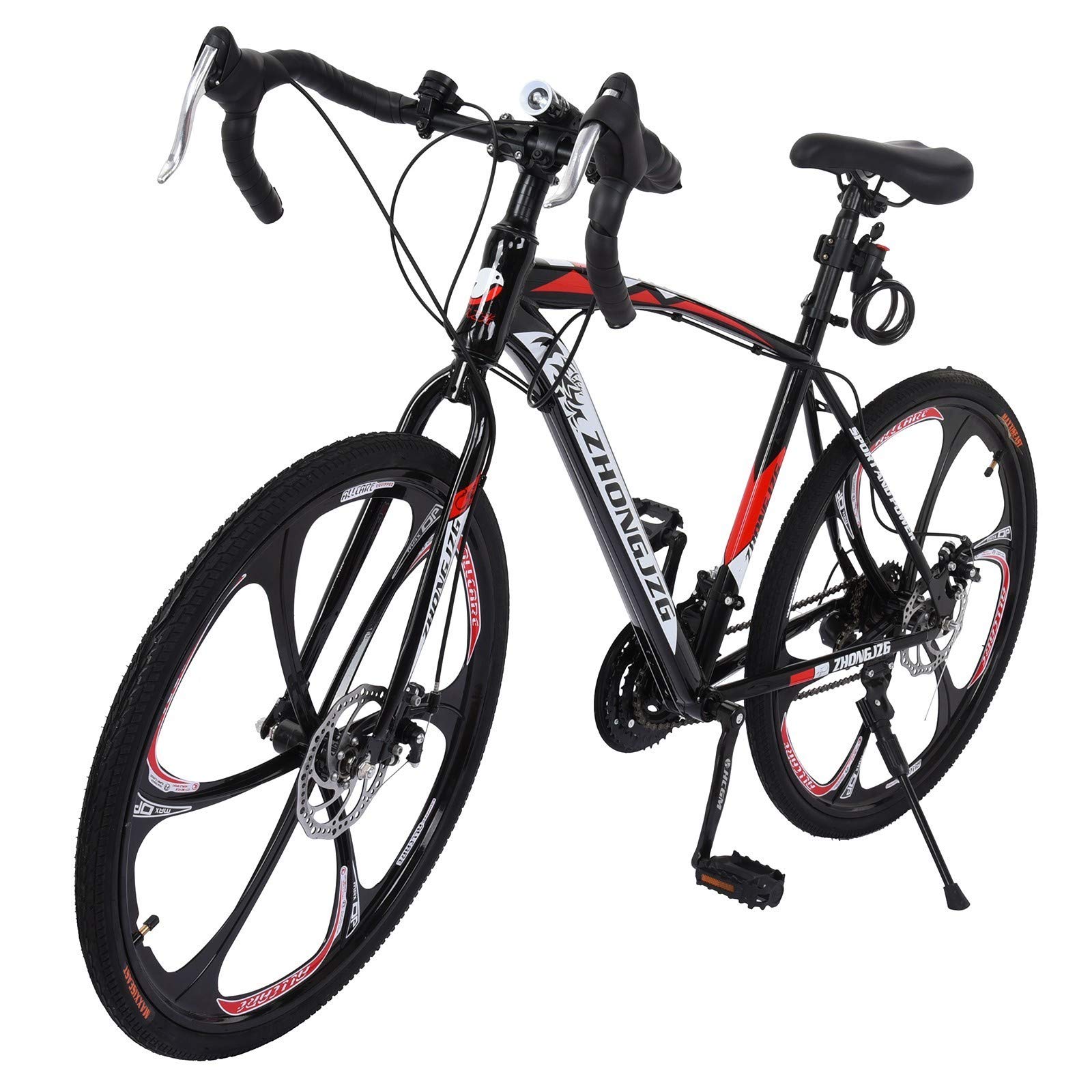 21-Speed Road Bike with 700C Wheels & Lightweight Steel Frame - Adult Bicycle for Commuting, Fitness & Long-Distance Riding | 3-Spoke Mag Wheel Mountain Bike for Trail & Urban Cycling