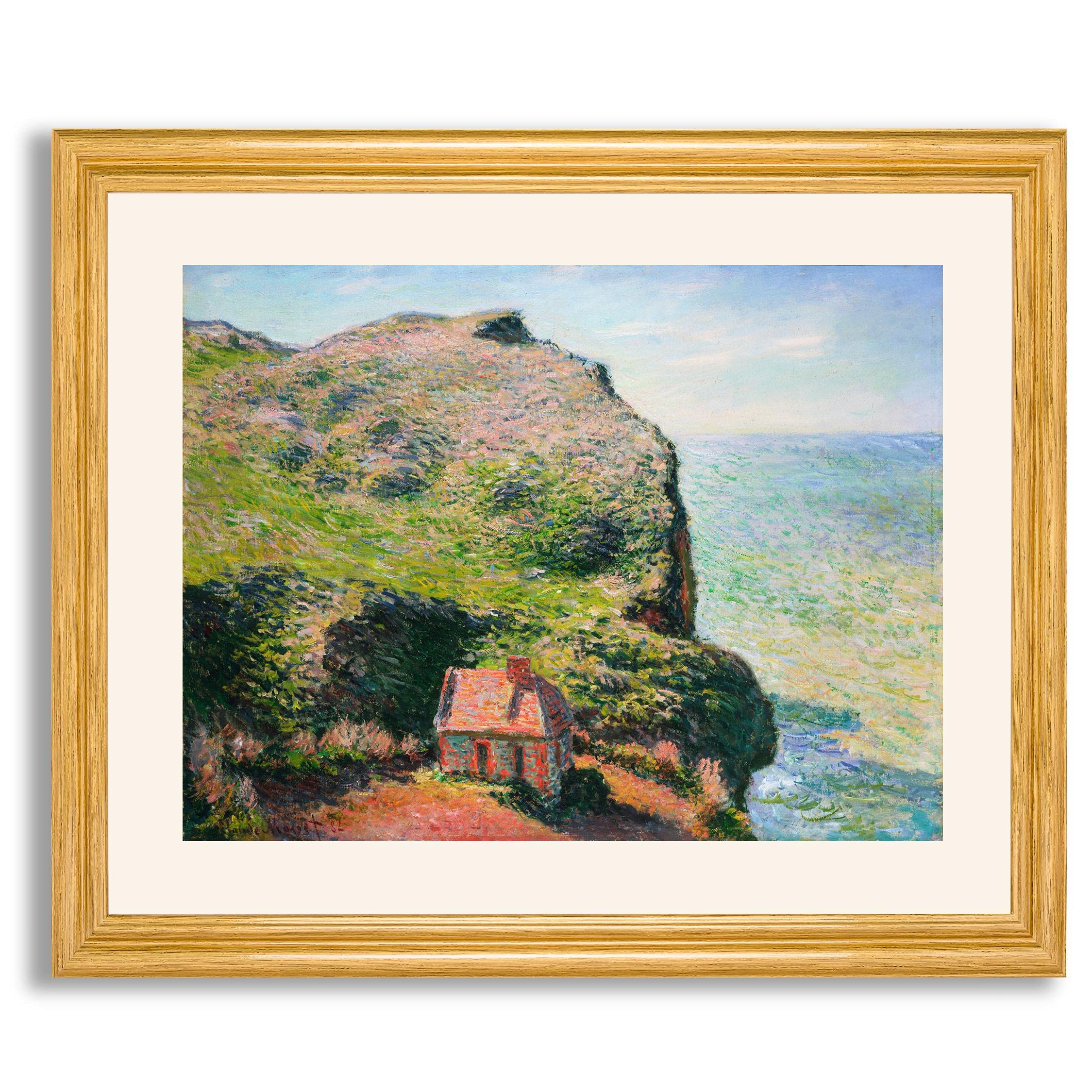 Claude Monet The Customs House Framed Art Print - Fine Art Reproduction Painting in Wood Frame | Wall Decor for Living Room, Bedroom & Office | Vintage Impressionist Poster for Home & Workspace