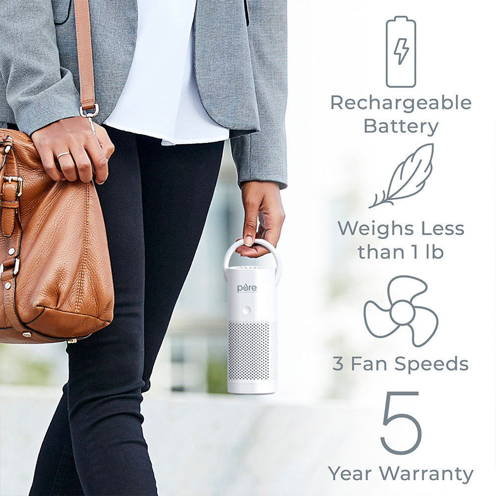 PureZone™ Mini & True HEPA Air Purifier Bundle - Portable Air Cleaner for Home, Office, Bedroom - Removes Allergens, Dust, Pet Dander - Perfect for Allergy Sufferers & Asthma Relief