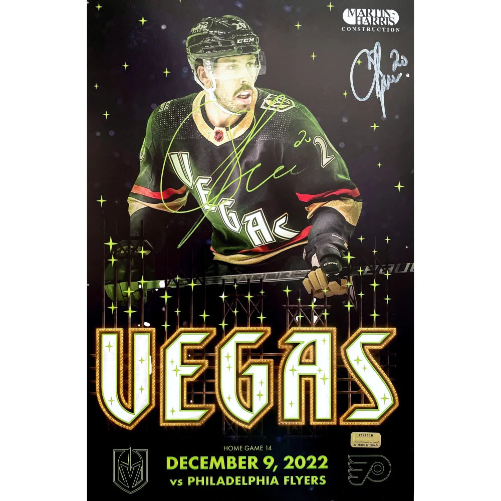 Chandler Stephenson Vegas Golden Knights Autographed Glow in the Dark 11x17 Poster Photo - Signed Memorabilia for Hockey Fans, Man Cave Decor, Sports Collectibles Gift