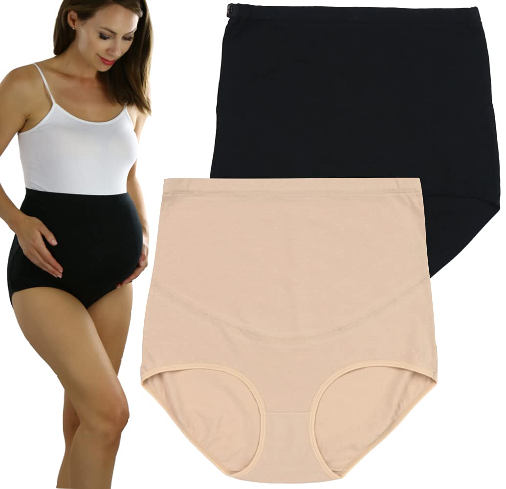 ToBeInStyle Women's High Waist Over The Bump Maternity Underwear - Soft Cotton Pregnancy Panties for Comfort & Support - Perfect for Everyday Wear, Sleeping & Postpartum Recovery