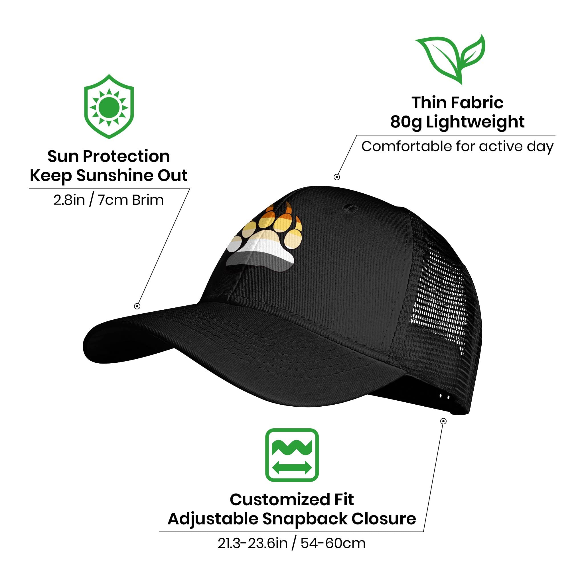 Colorado Rafting Kayak Adjustable Cotton Baseball Cap - Breathable Mesh Trucker Hat for Golf, Fishing & Outdoor Activities (Black)