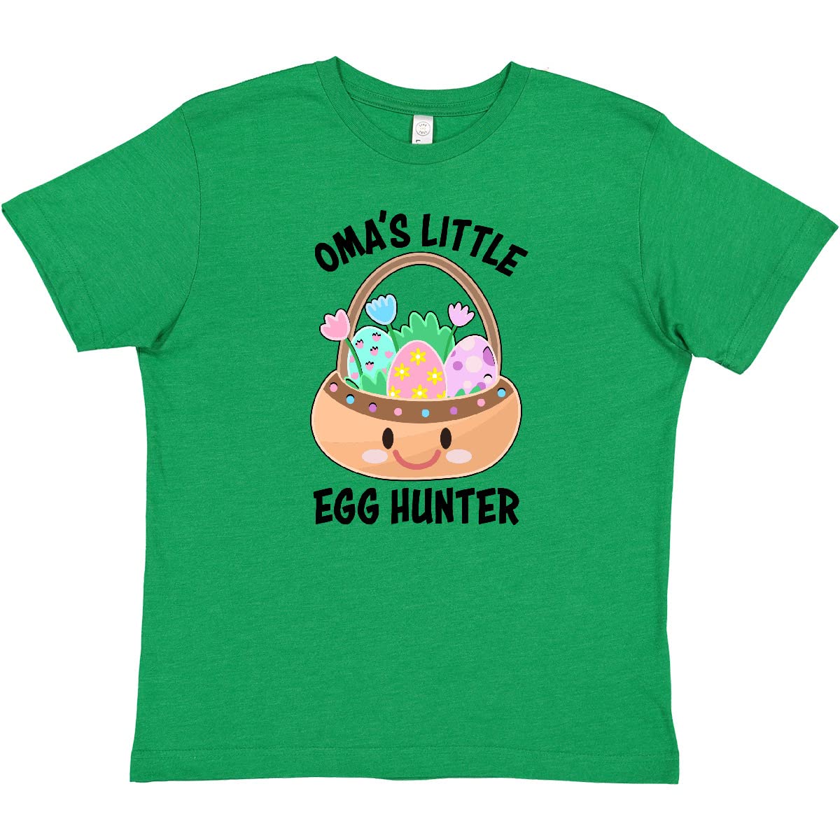 Inktastic Omas Little Egg Hunter Youth T-Shirt - Cute Easter Egg Hunting Graphic Tee for Kids | Perfect for Easter Celebrations, Family Gatherings & Spring Festivals