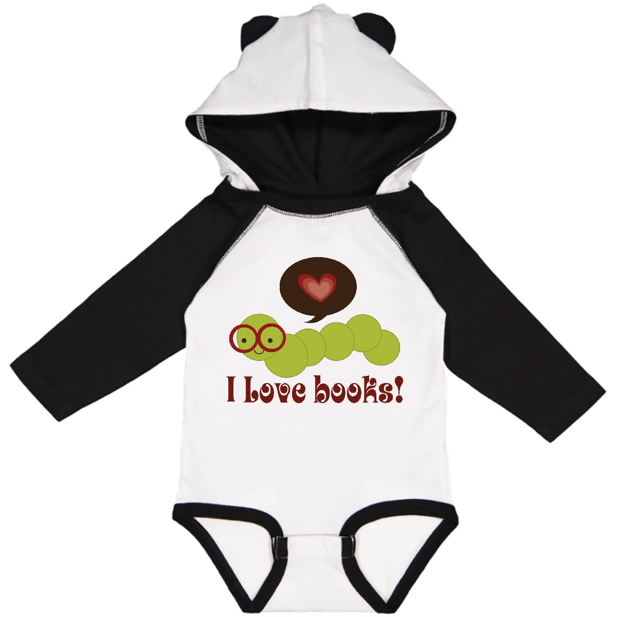 Inktastic I Love Books Bookworm Long Sleeve Baby Bodysuit - Perfect for Book Lovers, Baby Showers & Reading-Themed Photoshoots