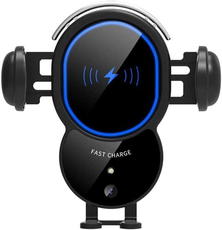 YOUOOK Wireless Car Charger Mount - Auto-Clamping Qi-Certified 10W/7.5W/5W Fast Charging Phone Holder for iPhone & Android - Infrared Induction Air Vent Phone Mount with LED Lights - Perfect for Commuting, Road Trips & Hands-Free Driving
