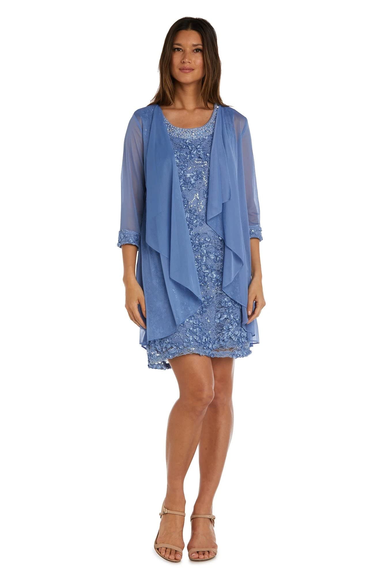 R&M Richards Plus Size Mother of The Bride Short Dress - Elegant Wedding Guest Outfit for Special Occasions