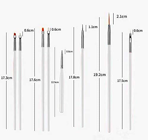 Professional Nail Art Brushes Set - 15PCS Acrylic Nail Painting Tools for Nail Design, Drawing & Polish | Perfect for Salon, Home Manicure & DIY Nail Art | Includes Fine Tip Brush & Detail Pen