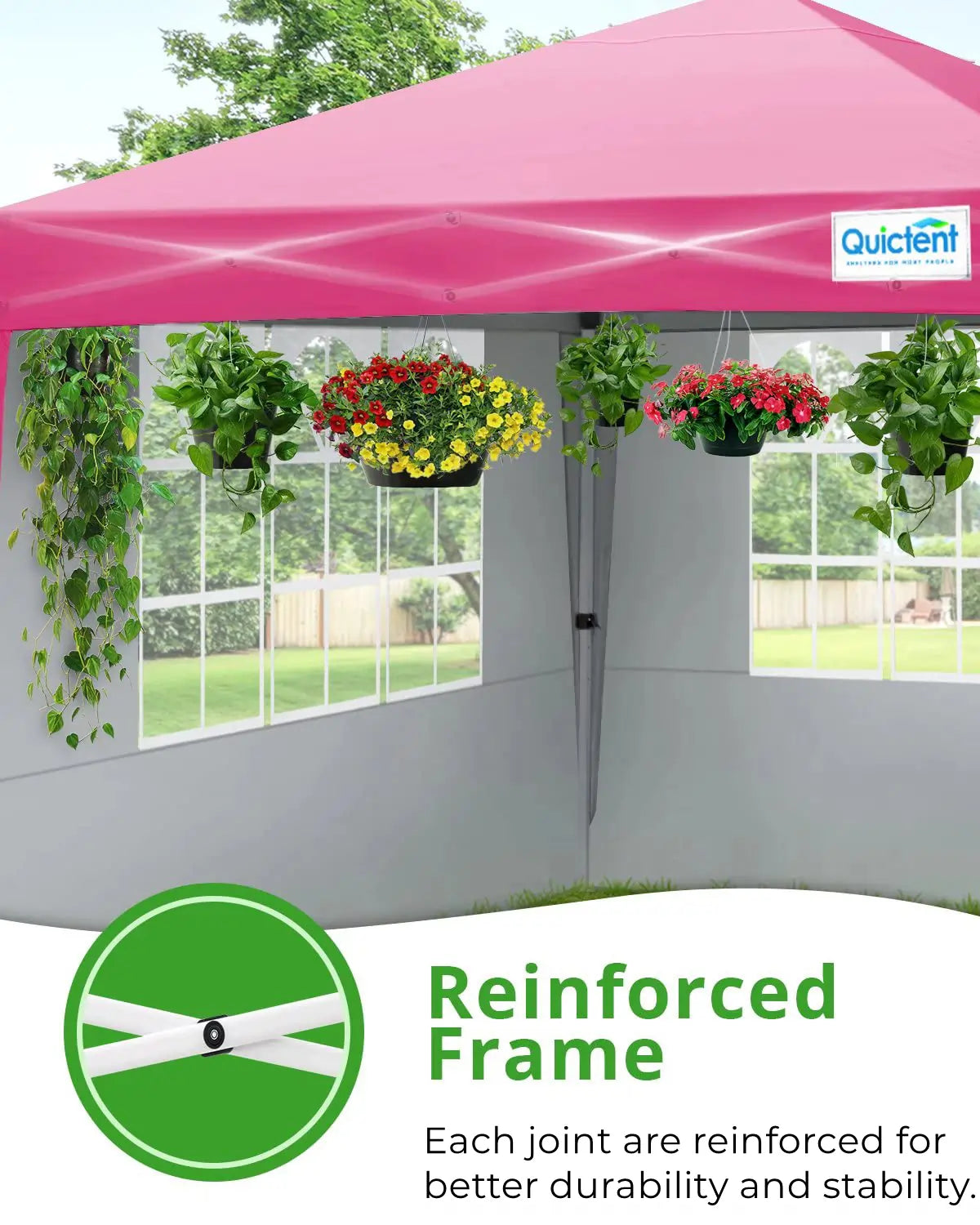 10'x10' Upgraded Pop Up Canopy Tent with Sidewalls - Waterproof Outdoor Shelter for Camping, Beach, Picnics & Backyard Parties