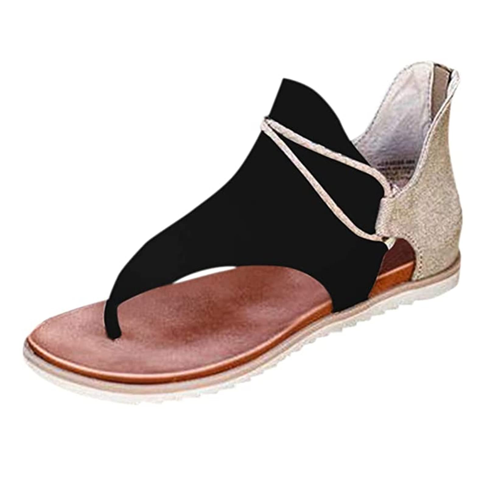 Women's Summer Sandals 2023 - Open Toe Flat Slingback Sandals with Ankle Strap | Comfortable Flip Flops for Beach, Pool & Casual Outings