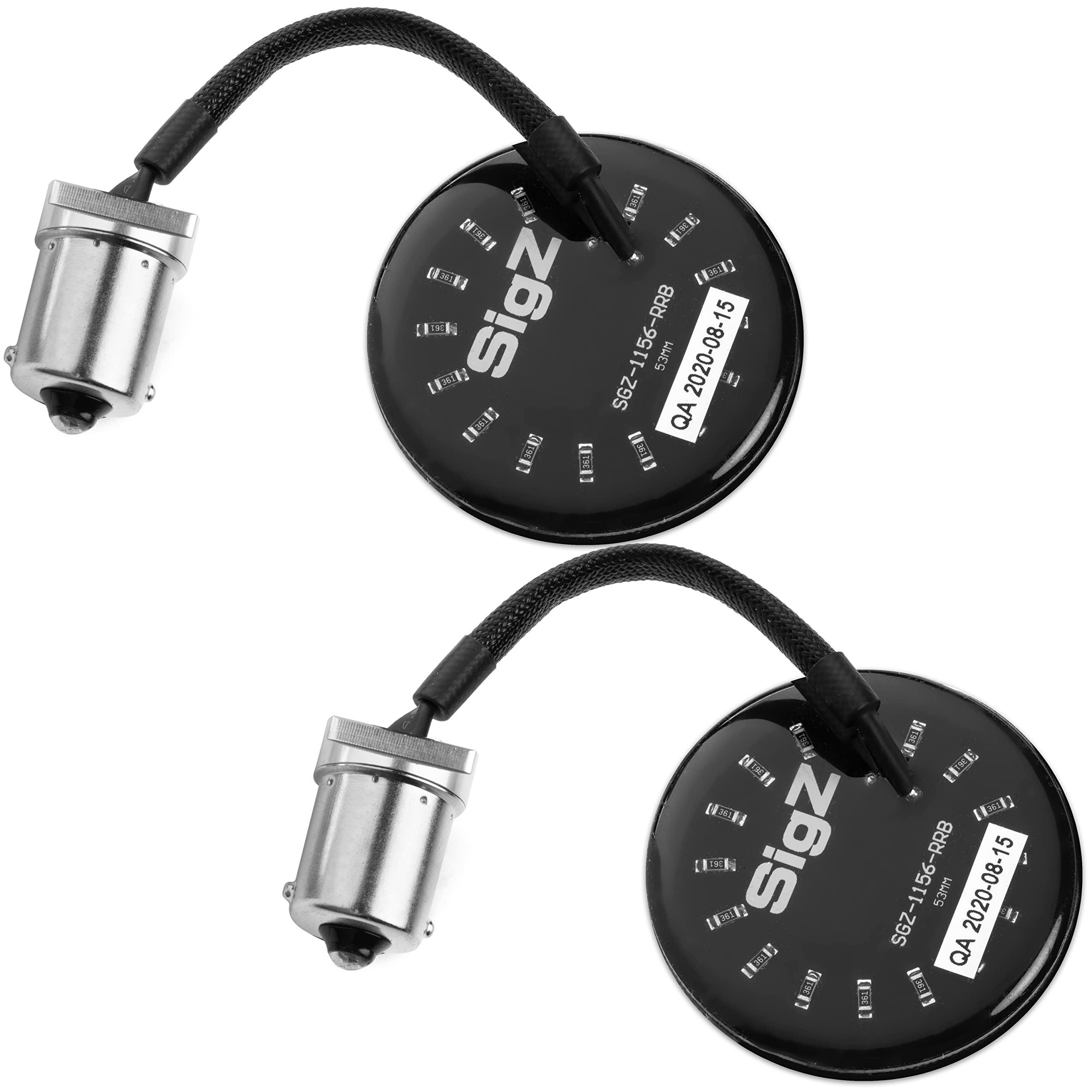 Rogue Rider Industries - Black Label Special Edition 1156 LED Motorcycle Turn Signals - Flashing Red Rear Replacement Lights for Harley Davidson - Perfect for Night Riding & Enhanced Safety