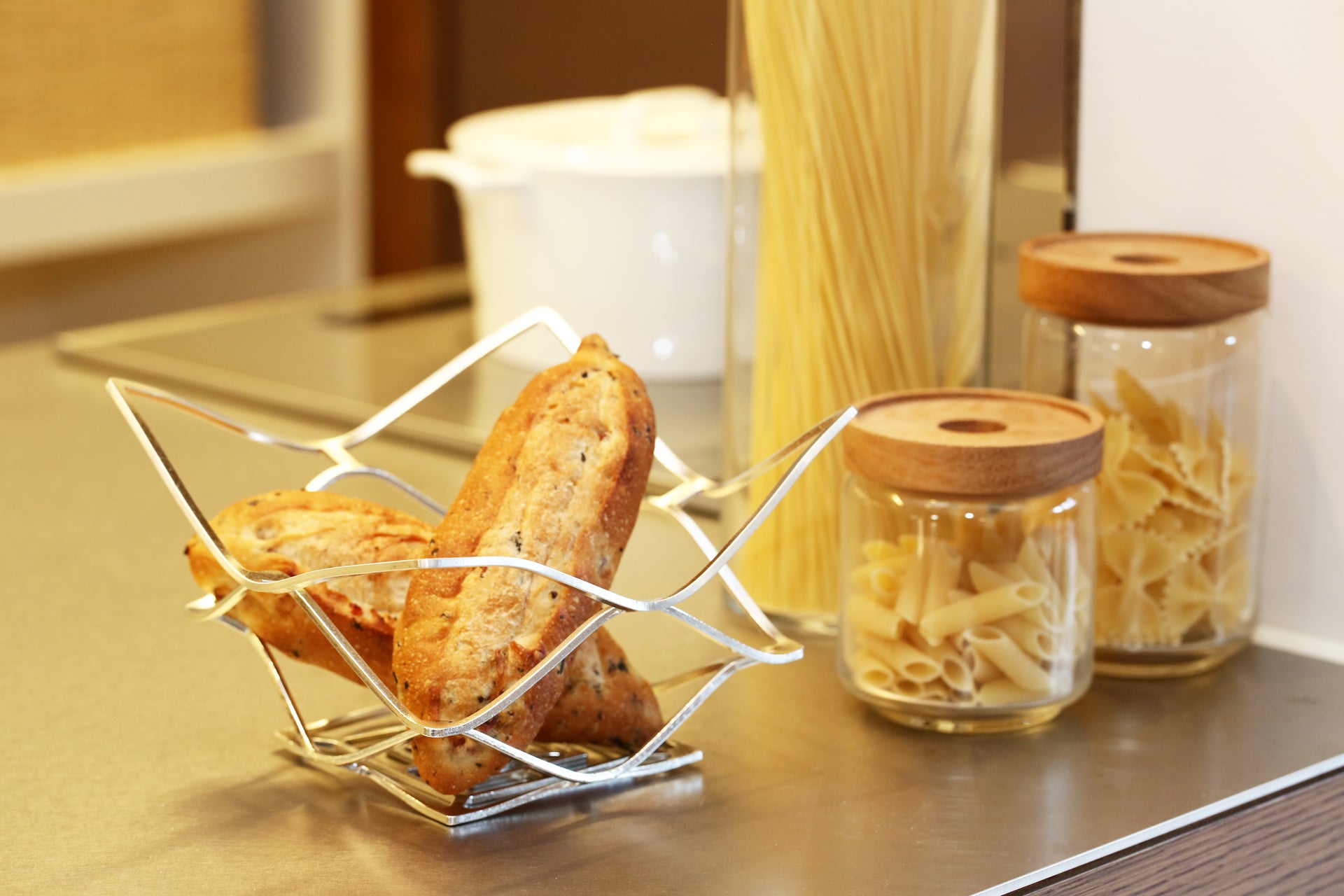 Nousaku KAGO Bendable Tin Basket - Square M Shape, Handcrafted Japanese Metal Storage for Home & Office Organization | Perfect for Kitchen, Bathroom, and Desk Accessories