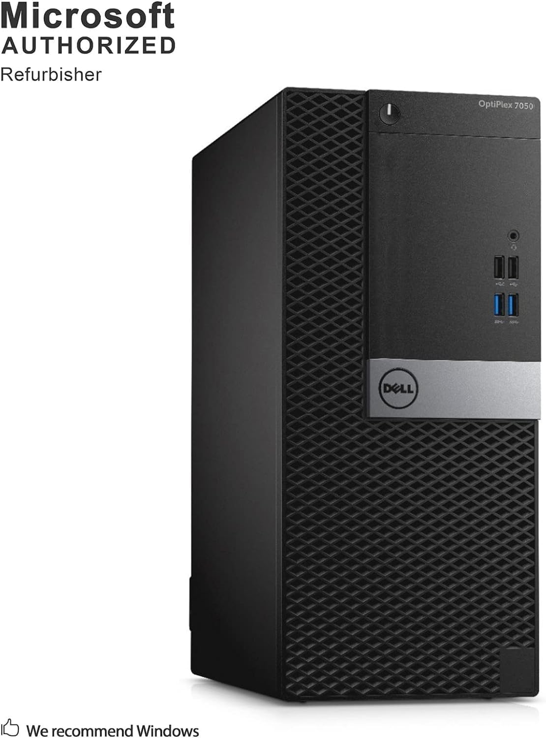 Refurbished Dell Optiplex 7050 MT Tower Desktop PC - Intel Core i7-6700, 32GB RAM, 512GB SSD, AMD RX550 Graphics, RGB Keyboard, Windows 10 Pro | 4K Gaming & Business Workstation for Home Office & Professional Use