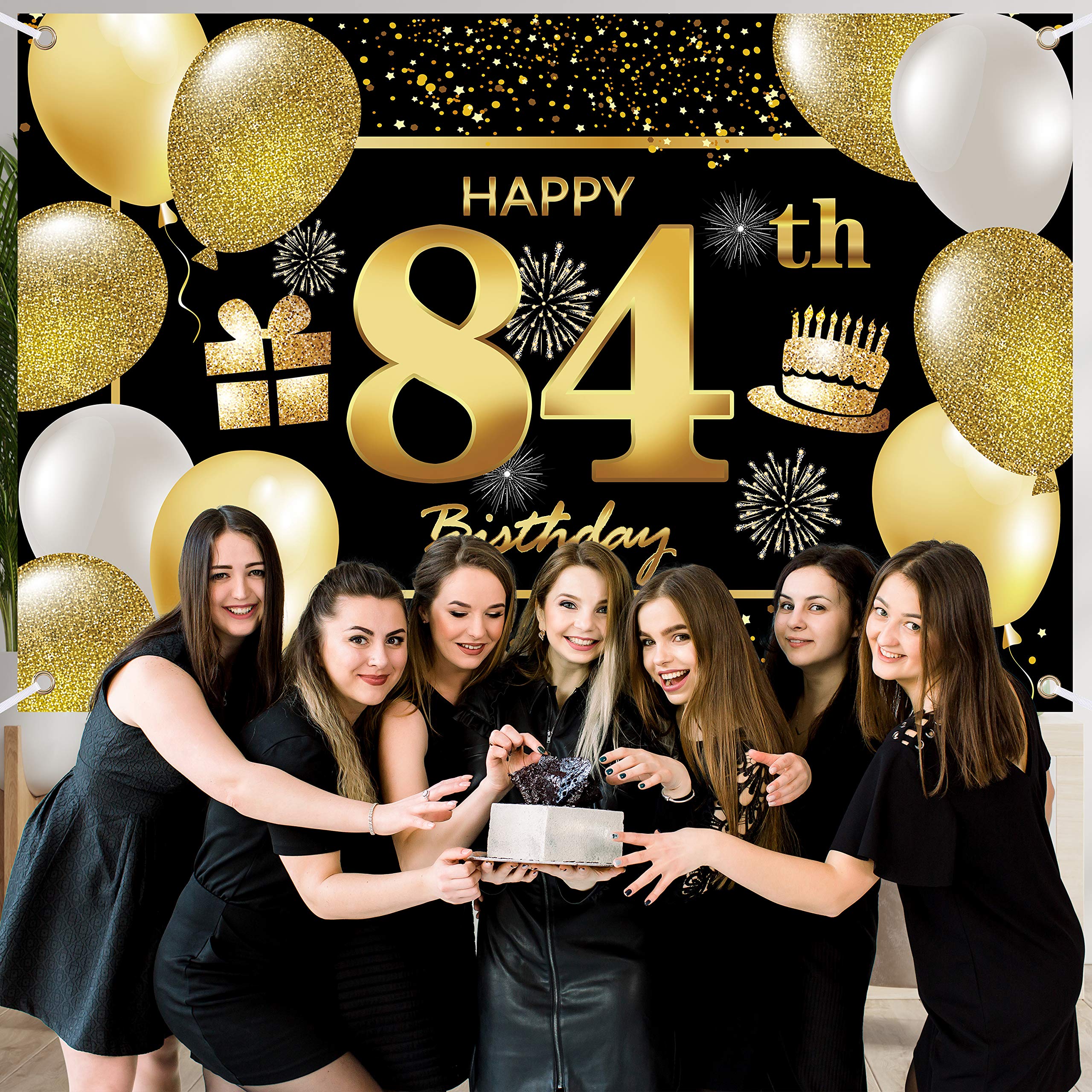 84th Happy Birthday Banner - Premium Birthday Decorations for Men, Party Supplies & Backdrop - Perfect for Milestone Celebrations, Photo Booths & Themed Parties