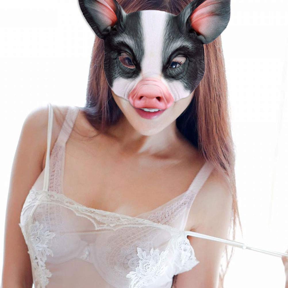 Halloween Half Face Pig Mask - Animal Cosplay Costume Accessory for Parties, Festivals & Masquerade Balls | Perfect for Halloween, Cosplay Events & Themed Parties
