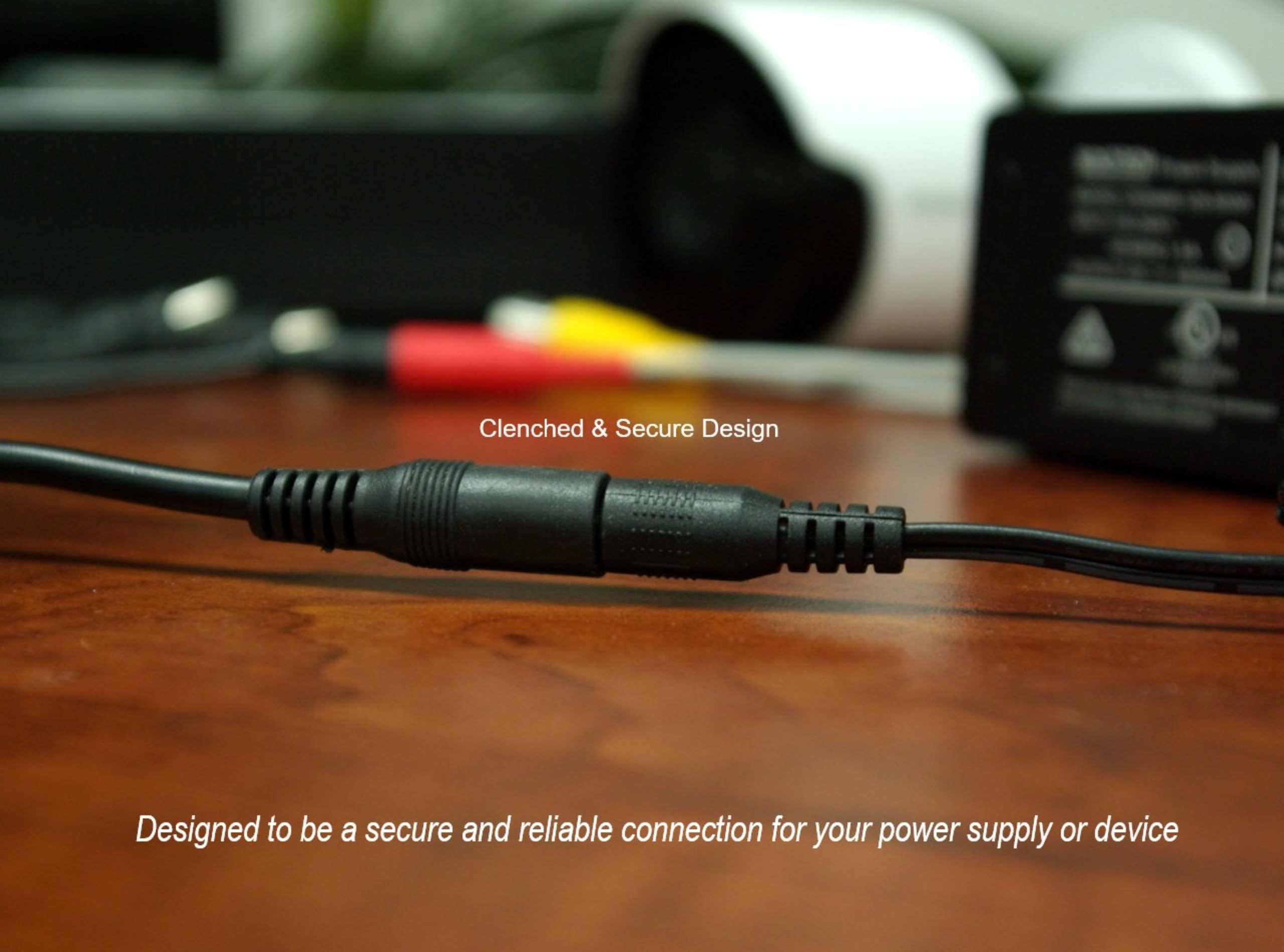 12V 3A Power Supply Adapter with 10ft DC Power Extension Cable - 100-240V AC to DC 12V 3A Converter - Compatible with CCTV, DVR, NVR, LED Strip Lights - 5.5x2.1/2.5mm DC Plug - UL Listed - Perfect for Home Security & DIY Lighting Projects