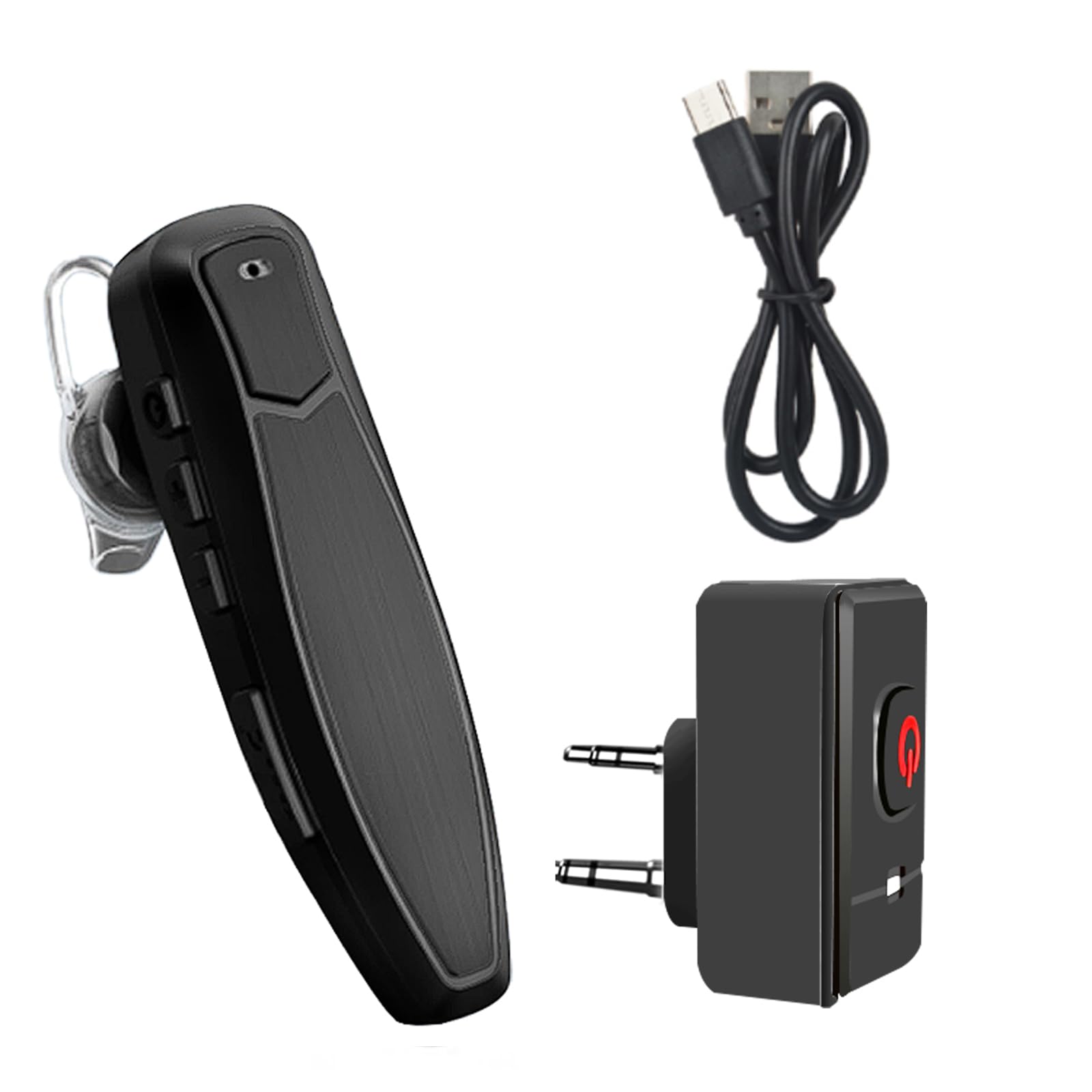 Bluetooth Walkie Talkie Headset with Noise Cancelling Mic - Compatible with BaoFeng, Kenwood, Btech Radios (UV-K5, UV-5R, BF-F8HB) - Hands-Free Communication for Security, Construction & Outdoor Activities (Updated Version)