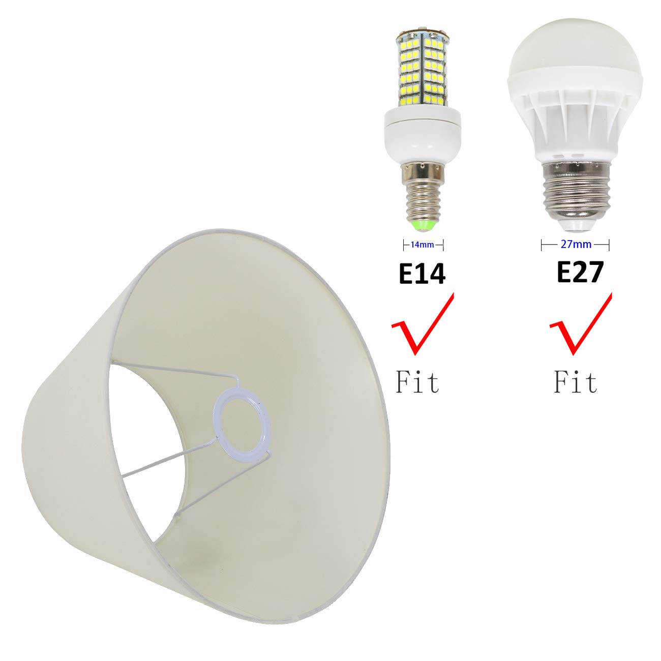 DULEE Table Lamp - 6.3 cm Modern Bedside & Wall Lamp in Pure Beige, 6
