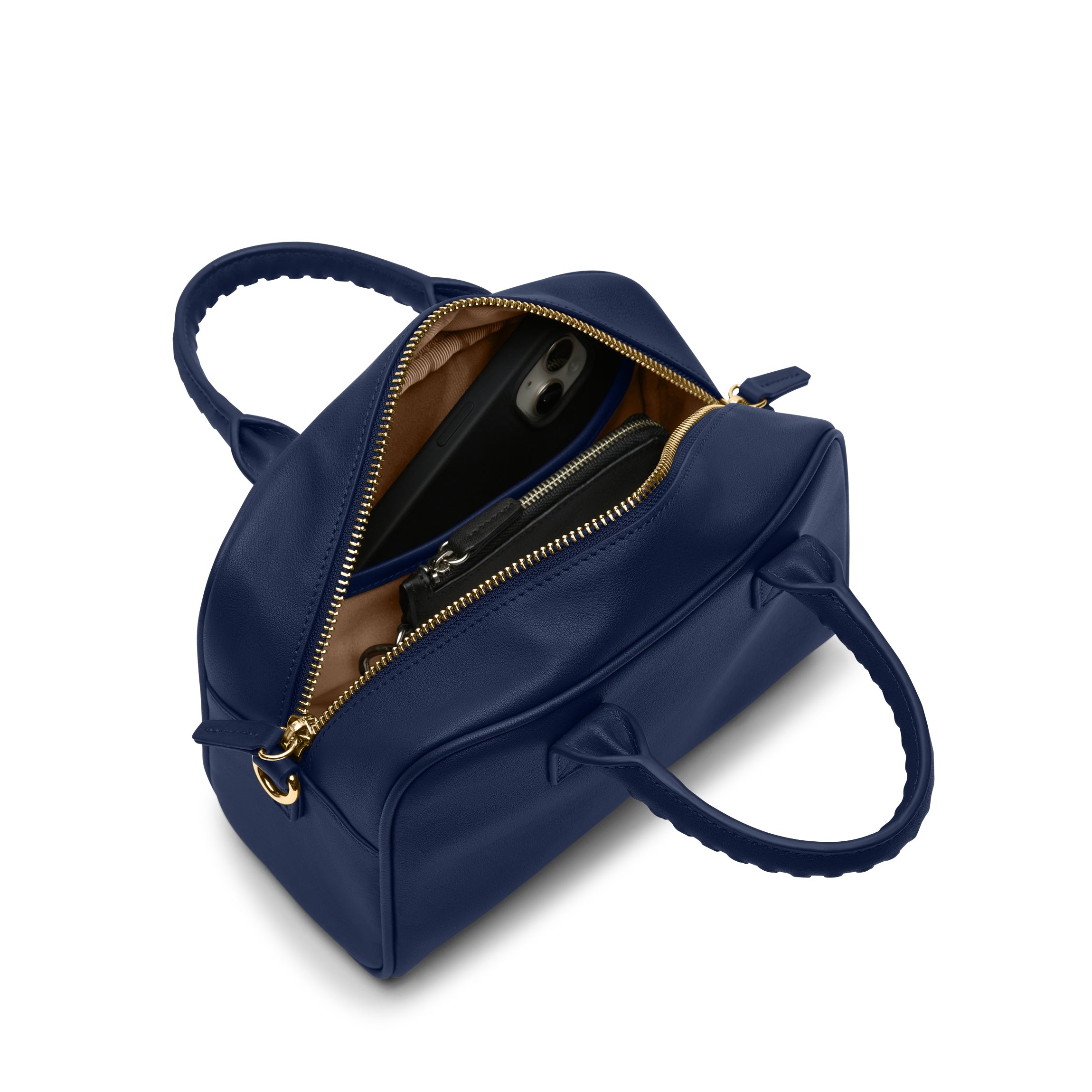 Mini Satchel Crossbody Bag for Women - Navy Blue Leather Purse for Everyday Use, Work & Travel | Compact & Stylish Shoulder Bag